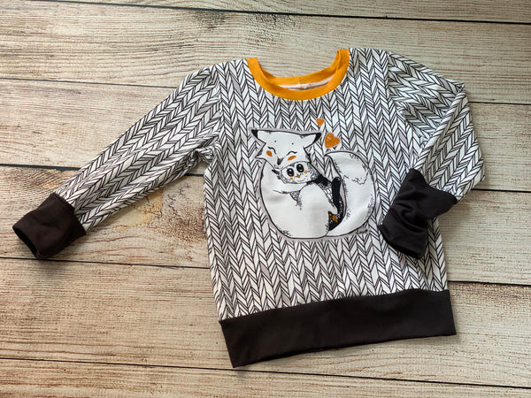 3-6 Years grow with me pullover- Fox and owl